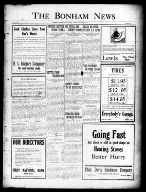 Primary view of object titled 'The Bonham News (Bonham, Tex.), Vol. 53, No. 46, Ed. 1 Friday, September 27, 1918'.