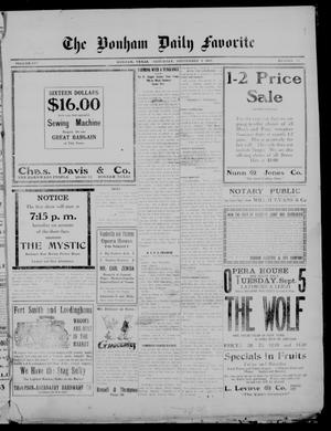 The Bonham Daily Favorite (Bonham, Tex.), Vol. 14, No. 32, Ed. 1 Saturday, September 2, 1911