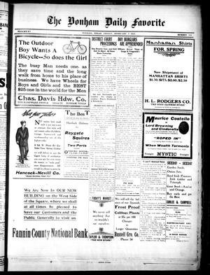 The Bonham Daily Favorite (Bonham, Tex.), Vol. 15, No. 164, Ed. 1 Friday, February 7, 1913