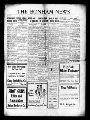 Primary view of object titled 'The Bonham News (Bonham, Tex.), Vol. 56, No. 42, Ed. 1 Tuesday, September 13, 1921'.