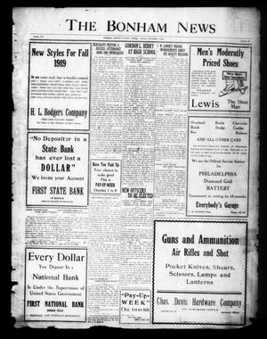 The Bonham News (Bonham, Tex.), Vol. 54, No. 48, Ed. 1 Friday, October 3, 1919