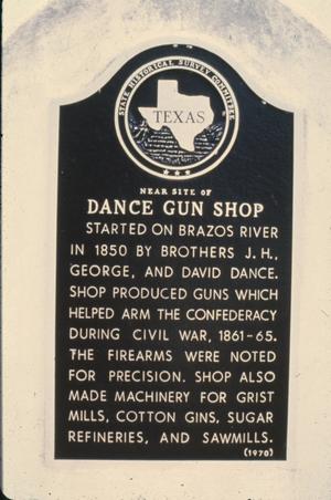 [Dance Gun Shop Historic Marker]