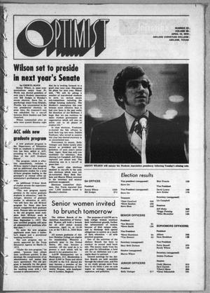 The Optimist (Abilene, Tex.), Vol. 60, No. 23, Ed. 1, Friday, April 13, 1973