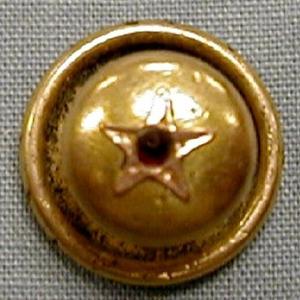 [Brass cufflink decorated with five-pointed star]