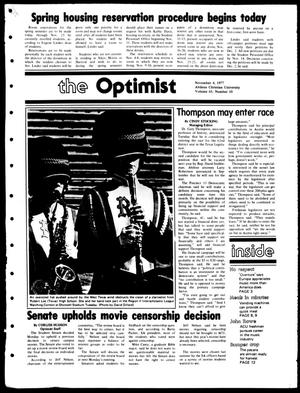 The Optimist (Abilene, Tex.), Vol. 65, No. 10, Ed. 1, Friday, November 4, 1977