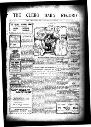 Primary view of object titled 'The Cuero Daily Record (Cuero, Tex.), Vol. 30, No. 67, Ed. 1 Sunday, September 19, 1909'.