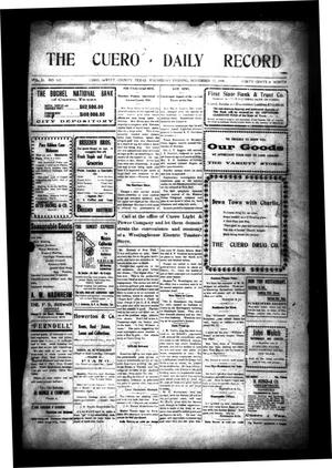 The Cuero Daily Record (Cuero, Tex.), Vol. 31, No. 117, Ed. 1 Wednesday, November 17, 1909