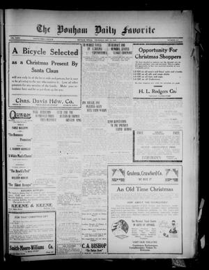 The Bonham Daily Favorite (Bonham, Tex.), Vol. 23, No. 114, Ed. 1 Thursday, December 16, 1920
