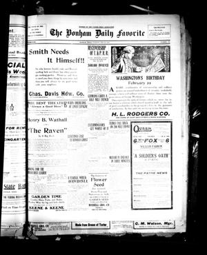 The Bonham Daily Favorite (Bonham, Tex.), Vol. 18, No. 173, Ed. 1 Tuesday, February 22, 1916