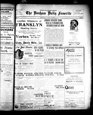 The Bonham Daily Favorite (Bonham, Tex.), Vol. 18, No. 80, Ed. 1 Thursday, November 4, 1915