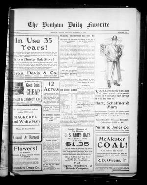 Primary view of object titled 'The Bonham Daily Favorite (Bonham, Tex.), Vol. 13, No. 71, Ed. 1 Monday, October 17, 1910'.