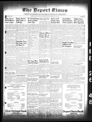The Deport Times (Deport, Tex.), Vol. 40, No. 4, Ed. 1 Thursday, February 26, 1948