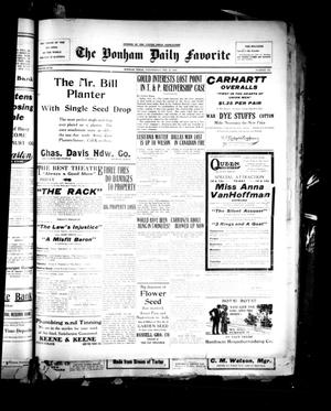Primary view of object titled 'The Bonham Daily Favorite (Bonham, Tex.), Vol. 18, No. 168, Ed. 1 Wednesday, February 16, 1916'.