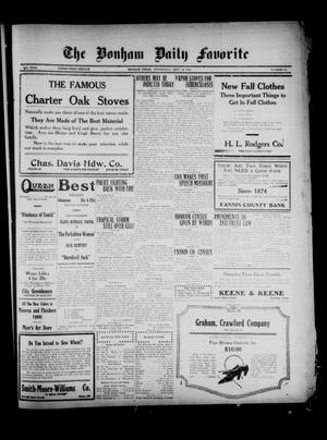 Primary view of object titled 'The Bonham Daily Favorite (Bonham, Tex.), Vol. 23, No. 48, Ed. 1 Wednesday, September 29, 1920'.