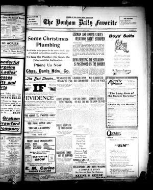 The Bonham Daily Favorite (Bonham, Tex.), Vol. 18, No. 108, Ed. 1 Tuesday, December 7, 1915