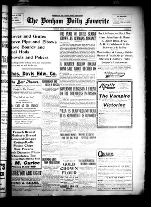 The Bonham Daily Favorite (Bonham, Tex.), Vol. 18, No. 64, Ed. 1 Saturday, October 16, 1915