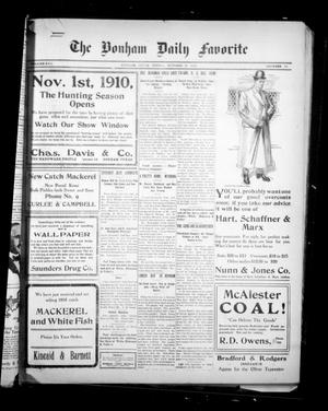 The Bonham Daily Favorite (Bonham, Tex.), Vol. 13, No. [75], Ed. 1 Friday, October 21, 1910