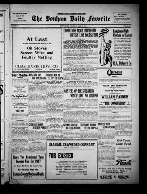 The Bonham Daily Favorite (Bonham, Tex.), Vol. 20, No. 204, Ed. 1 Wednesday, March 27, 1918
