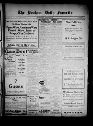 The Bonham Daily Favorite (Bonham, Tex.), Vol. 23, No. 26, Ed. 1 Friday, September 3, 1920