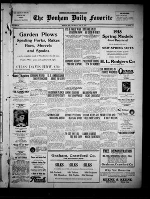 The Bonham Daily Favorite (Bonham, Tex.), Vol. 20, No. 175, Ed. 1 Thursday, February 21, 1918