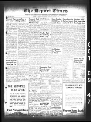 The Deport Times (Deport, Tex.), Vol. 39, No. 36, Ed. 1 Thursday, October 9, 1947