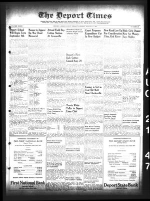 The Deport Times (Deport, Tex.), Vol. 39, No. 29, Ed. 1 Thursday, August 21, 1947