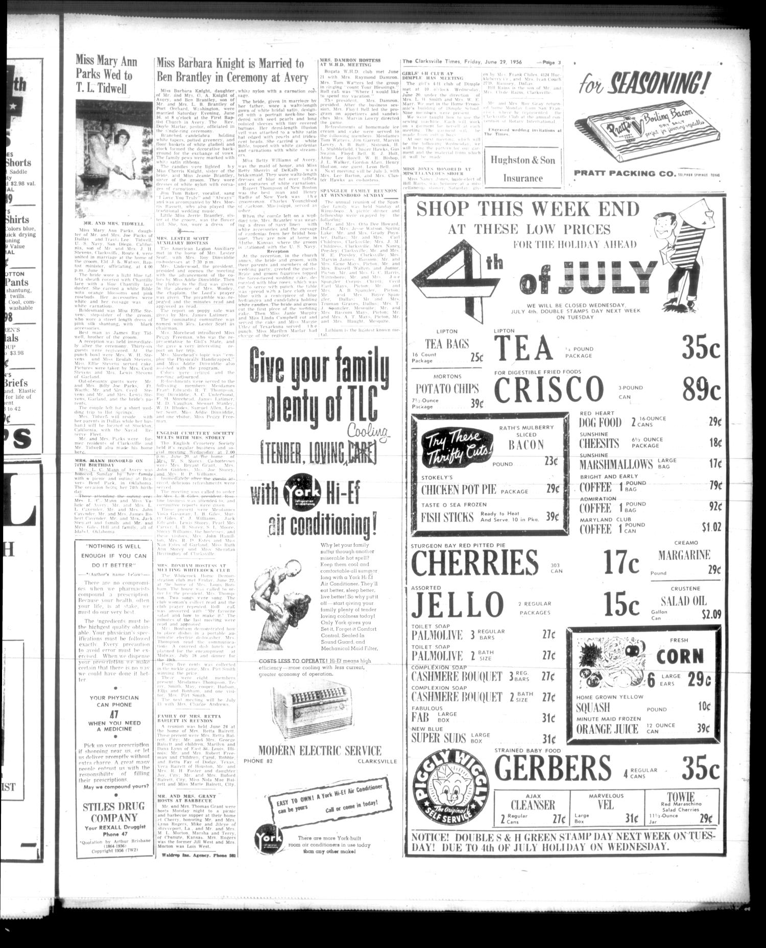 The Clarksville Times (Clarksville, Tex.), Vol. 83, No. 25, Ed. 1 Friday, June 29, 1956
                                                
                                                    [Sequence #]: 3 of 12
                                                