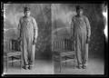 Photograph: [Two Portraits of Man in Overalls]