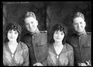 [Portraits of Soldier and Woman]