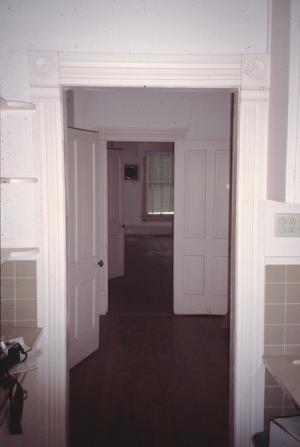 Primary view of object titled '[Connelly-Yerwood House, (interior, long axis looking north from kitchen)]'.