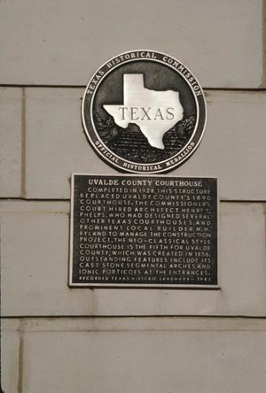 [Uvalde County Courthouse, (Uvalde County Courthouse Texas Historical Marker)]