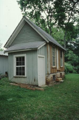 [James & Myrta Perkins House, (W elevation, outbuilding)]