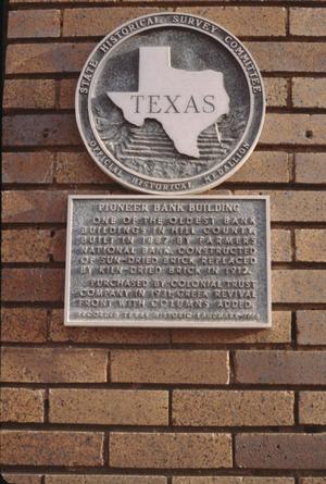 [Pioneer Bank Building, (historic marker medallion)]