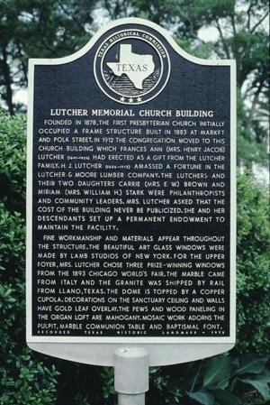[Lutcher Memorial Church, (Texas Landmark Marker)]