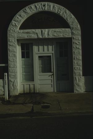 Primary view of object titled '[Fire Station #7, (central door front)]'.
