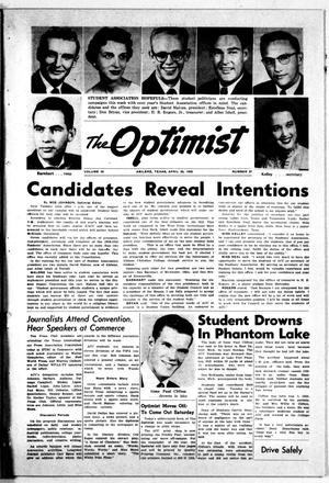 The Optimist (Abilene, Tex.), Vol. 45, No. 27, Ed. 1, Saturday, April 26, 1958
