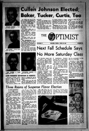 Primary view of The Optimist (Abilene, Tex.), Vol. 47, No. 29, Ed. 1, Friday, April 29, 1960