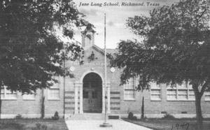 Postcard image of Jane Long School, Richmond, Texas.