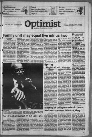 The Optimist (Abilene, Tex.), Vol. 71, No. 14, Ed. 1, Friday, October 14, 1983
