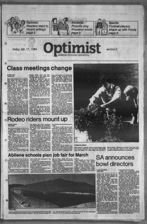 The Optimist (Abilene, Tex.), Vol. 71, No. 39, Ed. 1, Friday, February 17, 1984
