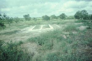 [Fort Inge Archeological Site, (looking west with structure@ after stablization)]