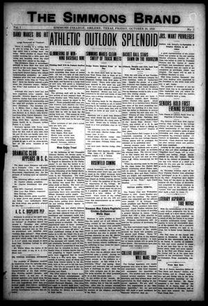 The Simmons Brand (Abilene, Tex.), Vol. 1, No. 2, Ed. 1, Friday, October 20, 1916