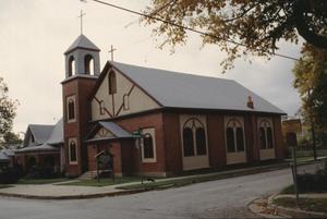 [Our Mother of Mercy Catholic Church & Parsonage, (front & north elevation)]