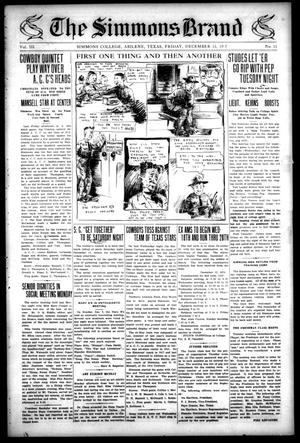 The Simmons Brand (Abilene, Tex.), Vol. 3, No. 11, Ed. 1, Friday, December 13, 1918