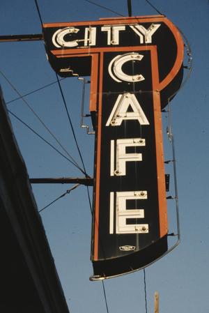 [City Café, (sign detail)]