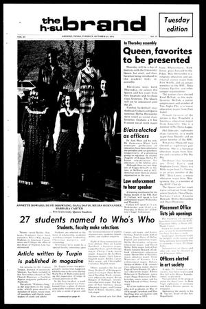 The H-SU Brand (Abilene, Tex.), Vol. 61, No. 15, Ed. 1, Tuesday, October 23, 1973