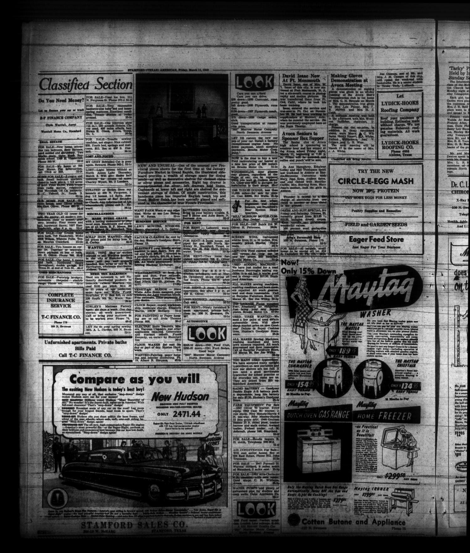 Stamford American (Stamford, Tex.), Vol. 25, No. 52, Ed. 1 Friday, March 11, 1949
                                                
                                                    [Sequence #]: 4 of 14
                                                