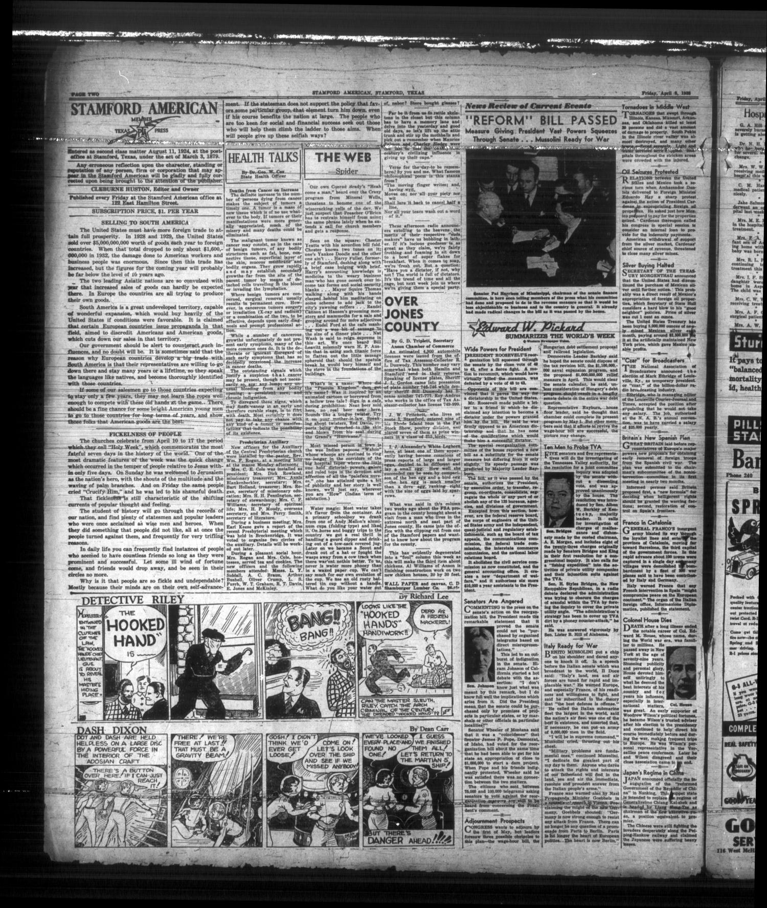Stamford American (Stamford, Tex.), Vol. 15, No. 2, Ed. 1 Friday, April 8, 1938
                                                
                                                    [Sequence #]: 2 of 8
                                                