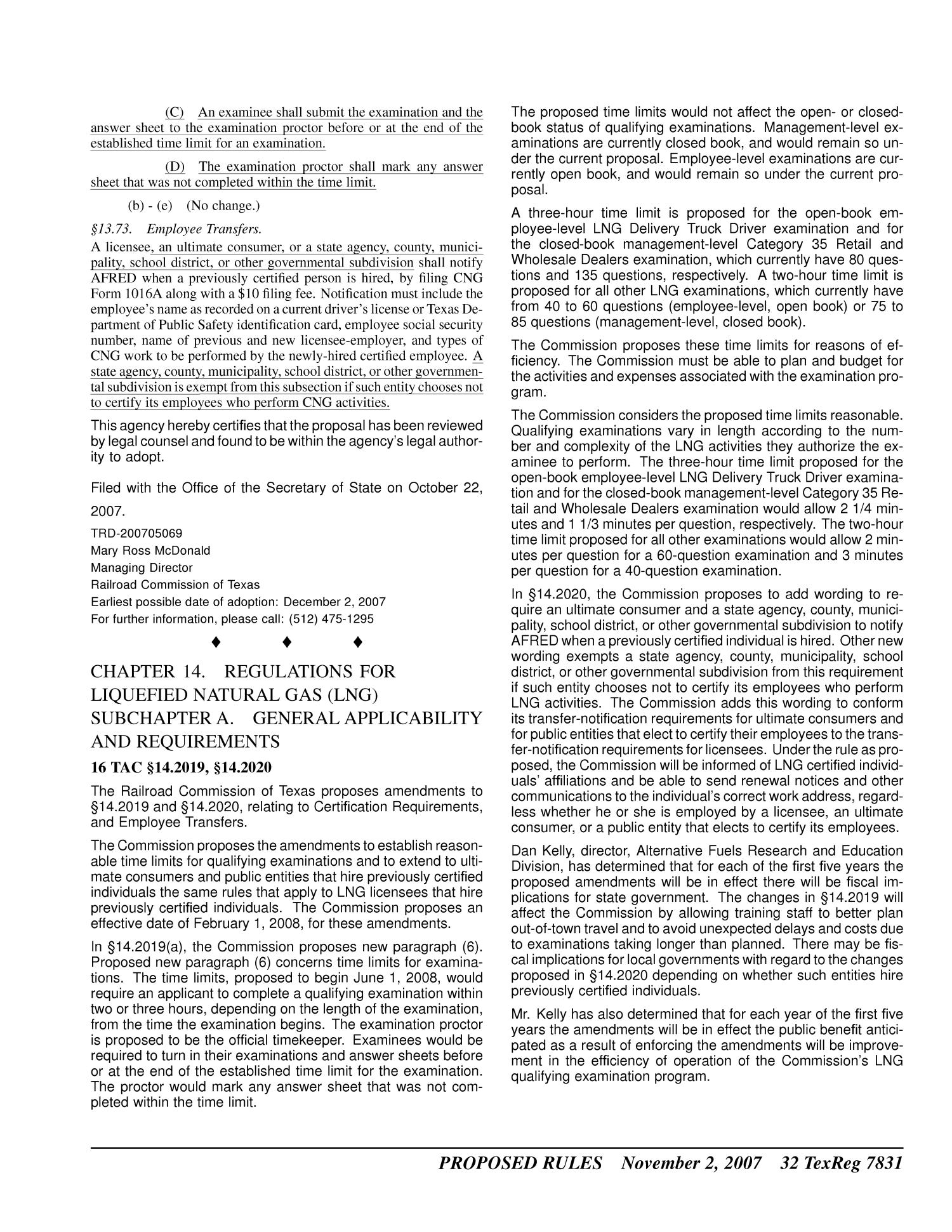 Texas Register, Volume 32, Number 44, Pages 7777-8060, November 2, 2007
                                                
                                                    7831
                                                