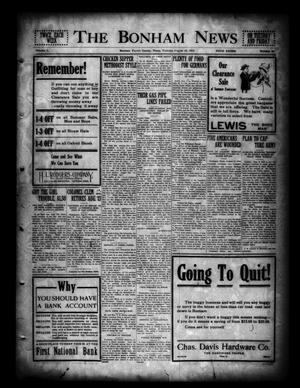 Primary view of object titled 'The Bonham News (Bonham, Tex.), Vol. 50, No. 32, Ed. 1 Tuesday, August 10, 1915'.